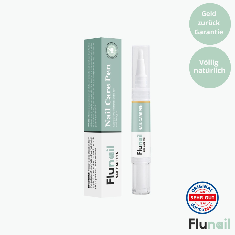 Flunail® Nagelpflege Stift mit Geld-zurück-Garantie, völlig natürlichen Inhaltsstoffen und dermatest „Sehr Gut“ Siegel – Behandlung gegen Nagelpilz
